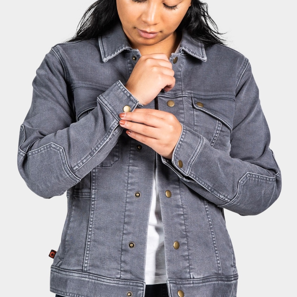 Dovetail Workwear Thermal Trucker Jacket Grey Size Small